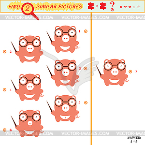 Find two similar pictures - vector clipart