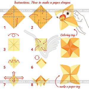 Paper bird origami - vector clipart