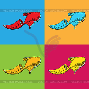 Set of women shoes - vector image