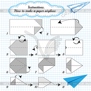 Paper Airplane origami - vector image