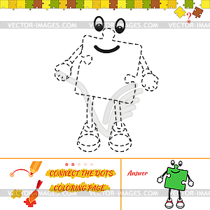 Connect dots picture puzzle and coloring page - vector image