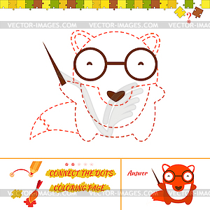 Connect dots picture puzzle and coloring page - vector clipart