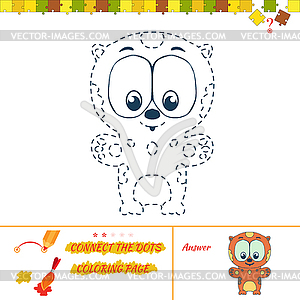 Connect dots picture puzzle and coloring page - vector clipart