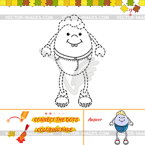 Connect dots picture puzzle and coloring page - vector clipart