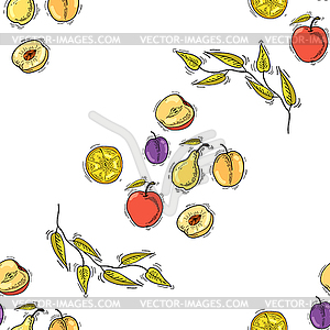 Fruit seamless pattern - vector clip art