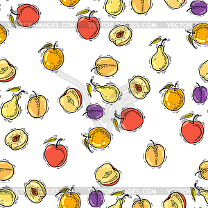 Fruit seamless pattern - vector clipart / vector image