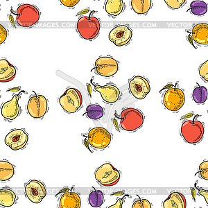 Fruit seamless pattern - vector image