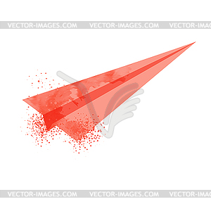 Watercolor plane - vector clipart / vector image