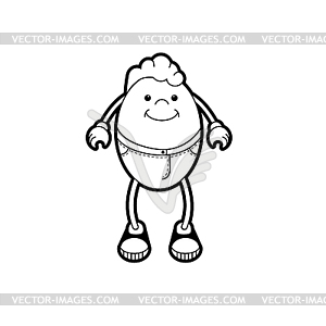 Cartoon character of food - white & black vector clipart