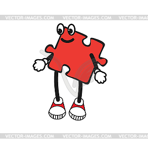 Cartoon character of puzzle - vector image