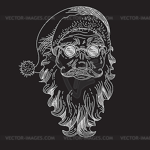 Santa Claus Face  - royalty-free vector clipart