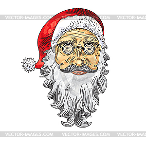 Santa Claus Face. Color Icon - vector clipart