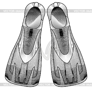 Flippers for diving - vector clip art