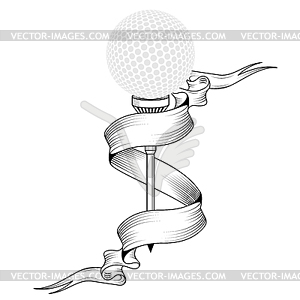 Мяч для гольфа тройник - векторное графическое изображение