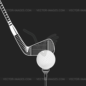 Golf club and ball - vector clipart