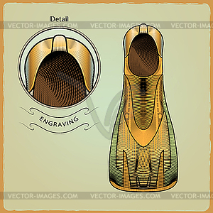 Flippers for diving - vector clip art