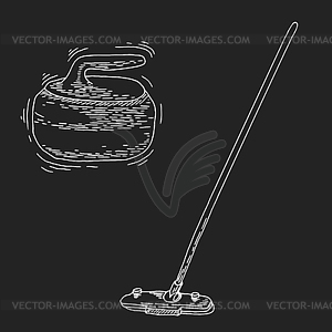 Curling game elemen - vector clipart