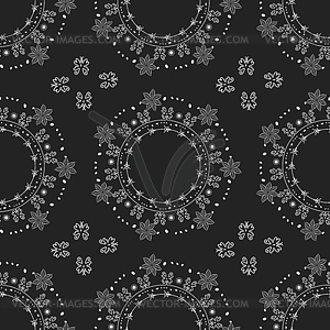 Seamless flowerr pattern - white & black vector clipart