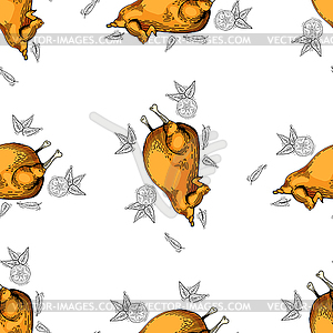 Chicken seamless pattern - vector image