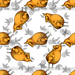 Chicken seamless pattern - vector clip art