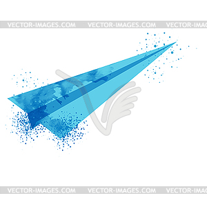 Watercolor plane - vector clipart / vector image