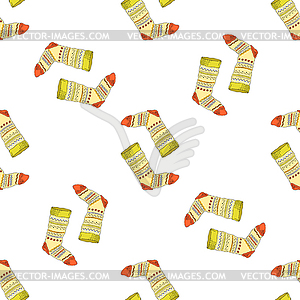 Socks seamless pattern - color vector clipart