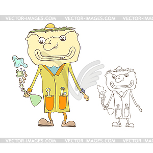 Cartoon chemist - vector image