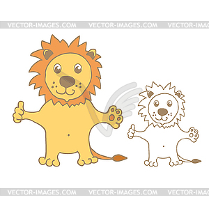 Cartoon lion - vector image