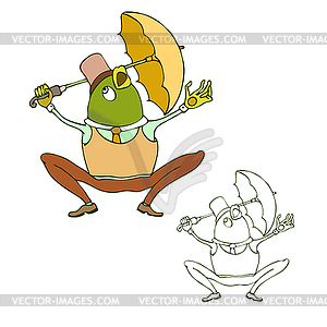 Cute cartoon frog - vector clipart