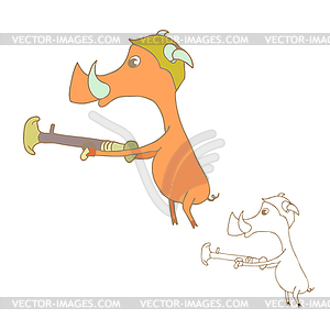 Cartoon pig - vector clipart / vector image