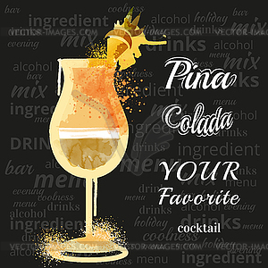 Pina Colada Cocktail - vector clip art