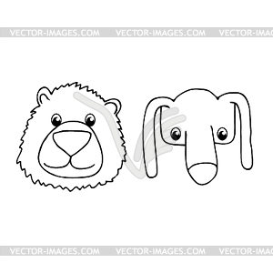 Cartoon bear and dog - vector clipart