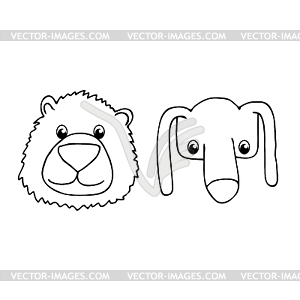 Cartoon bear and dog - vector clipart