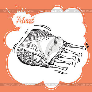 Barbecued Spare Ribs - vector clip art