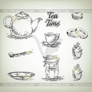 Set of tea - vector clipart