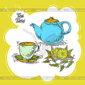 Set of tea - vector clipart