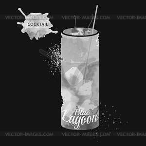 Blue Lagoon Cocktail - vector clipart