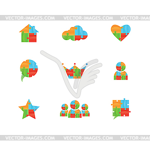 Puzzle icons - vector clip art