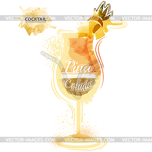 Pina Colada Cocktail - vector clipart