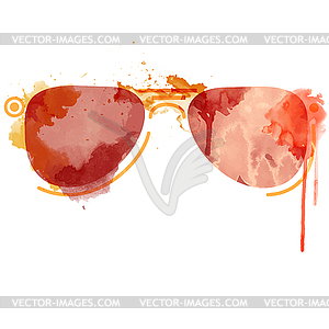 Watercolor sunglasses - vector clipart