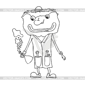 Cartoon chemist - royalty-free vector image