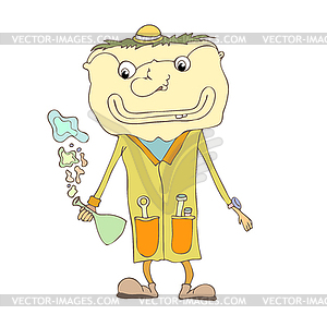 Cartoon chemist - vector clip art