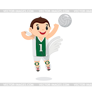 Boy playing volleyball - vector clip art