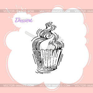 Cupcakes. Poster - vector clip art