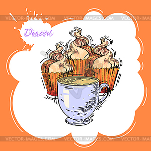 Cupcakes. Poster - vector clipart