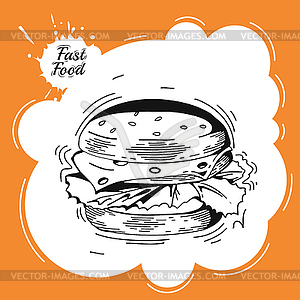 Burger. Poster - vector clip art