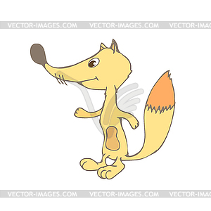 Cute cartoon fox - color vector clipart