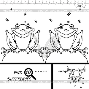 Find ten difference game - vector clip art