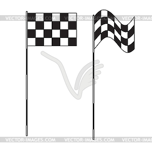 Golf flags - white & black vector clipart