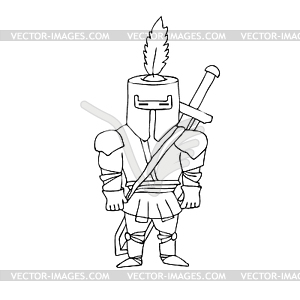 Cartoon knight - vector clipart